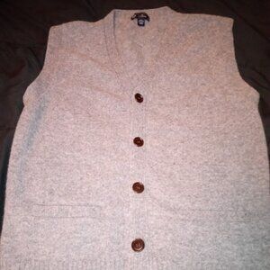 J. Crew 100% lambswool sweater vest buttons grey Medium